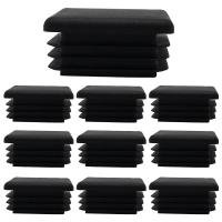 Tapones cuadrados de plástico negro Tapón de plástico cuadrado Tubo de tapa de extremo Silla Glide 10 piezas - details 1