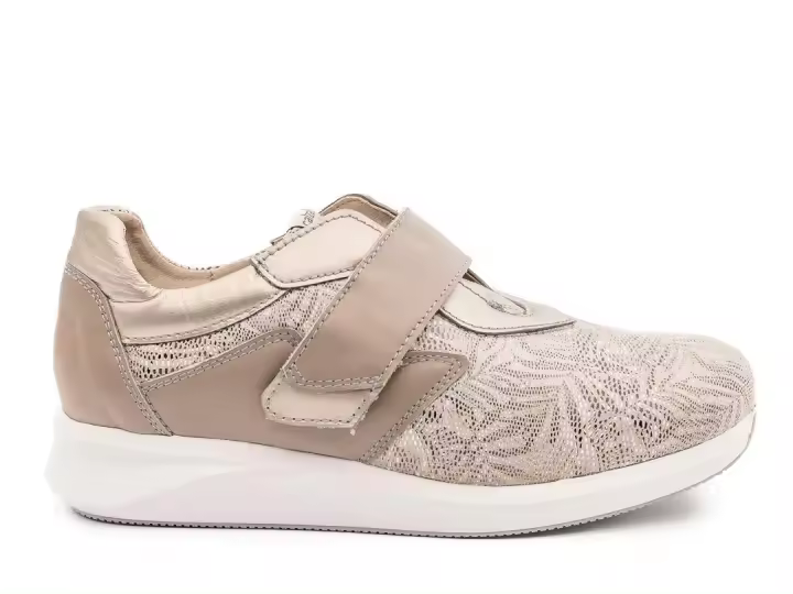 Zapato Velcro Ancho Especial Calzafarma 8701 Taupe - 1