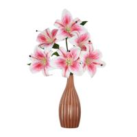 Ramo de Flores Artificiales Lilium de Tacto Natural, Tamaño 40 cm aprox, Decoración Elegante y Duradera para Cualquier Espacio, Resistente a la Intemperie, Duradero y Elegante, Ideal para Decoración en Exteriores - details 1