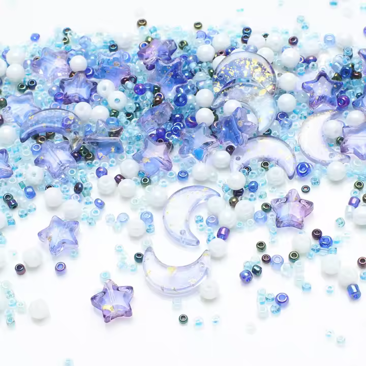 Cuentas De Vidrio Cristal Estrella Y Luna Para DIY Joyería Collares Pulseras Aretes Forma Redonda Perlas Sueltas - 1