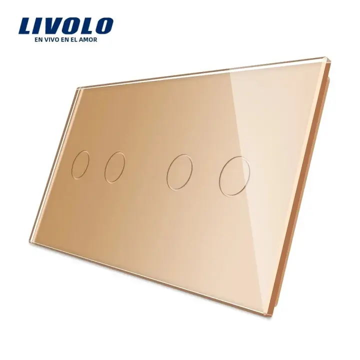 Livolo Lujo 4 Colores Perla Cristal Vidrio 151mm*80mm Panel Doble De Vidrio Templado EU Estándar Sin Logo/Logo VL-C7-C2/C2-11 - 1
