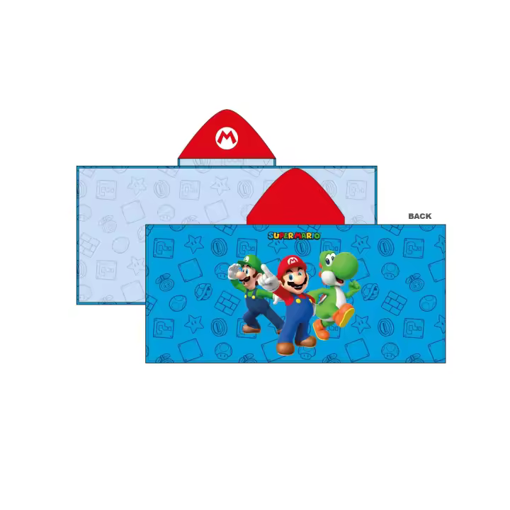 TOALLA PLAYA CAPUCHA  60*130CM NIÑO SUPER MARIO - 1
