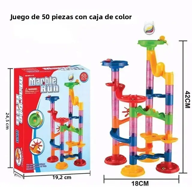 Juego De Construcción DIY Bloques De Carril Para Bolas De Marfil Camino 3D Juguete De Rollo De Bola Para Niños Regalo De Navidad - 1