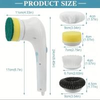 Cepillo de limpieza eléctrico multifuncional cinco en uno para herramientas de limpieza de baño y cocina - details 2