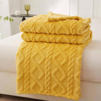 Manta De Terciopelo Coral Suelta 1pc Ligera Y Multifuncional Para Cubierta De Cama Sala De Estar Sofá Manta Para Siesta - details 6