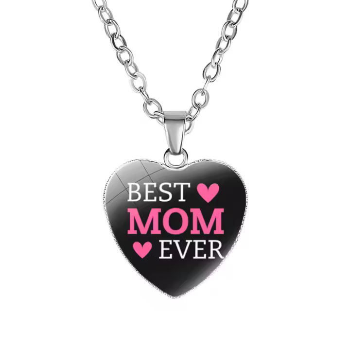 Amor de Mamá Corazón Collar de cristal de regalo simple coreano de Día DE LA Madre - 1