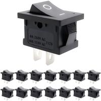 Interruptor Mini Boat Rocker 2 Pines SPST On/Off AC 6A/250V 10A/125V 15 Pcs Para Coche Auto Barco Interruptor Toggle Redondo - details 0
