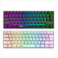 Teclado Membránico Compacto HXSJ L500 60% 3 Modos RGB Retroiluminado ABS Recargable 2000mA Con Tipo-c Para Juego Y Oficina - details 1