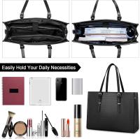 Bolso de cuero para portátil de 15,6 pulgadas para Mujer, impermeable, maletín profesional para hombre, Gran capacidad - details 0