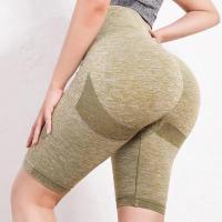 Shorts De Yoga De Cintura Alta Estirable Antigolpe Y Secado Rápido Para Mujer Material De Nylon Bloque Regular - details 1