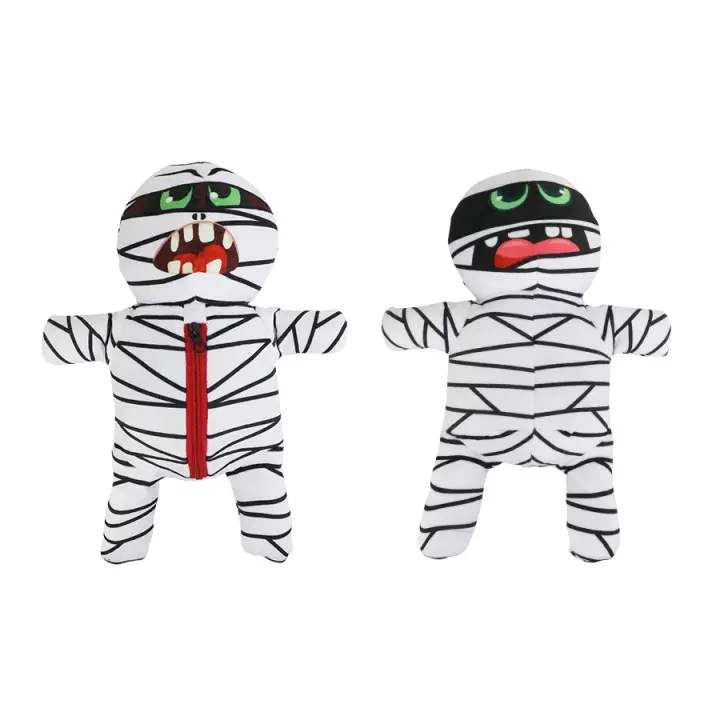 Juego De Juguetes Para Perros De Halloween: Momia Spooky Incluye Corazón Hueso Y Cerebro Juguetes De Peluche Para Divertirse - 1
