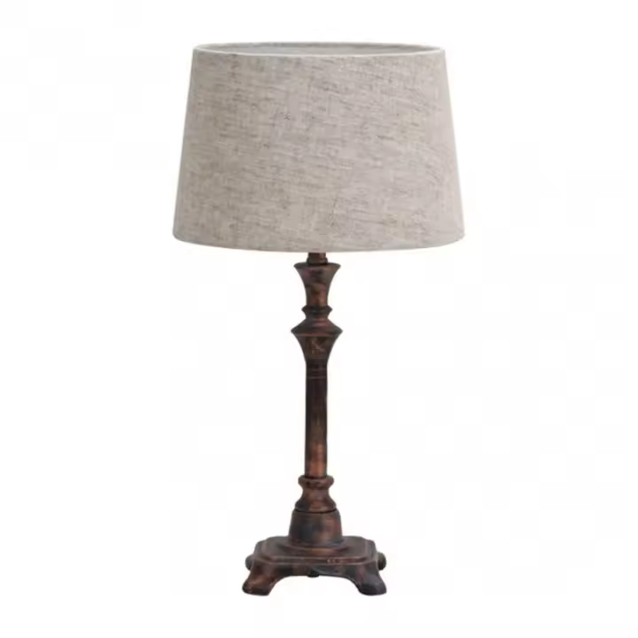 Lámpara de Mesa FABRILAMP Molly 1xe27 Marrón Rústico 39x20x20 Cm - 1