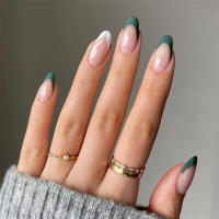24Pcs Set Uñas Postizas De Acrílico Blancas Con Borde Ovaladas Adhesivas Fáciles De Usar Y Quitar Cubierta Total De Uñas - details 31