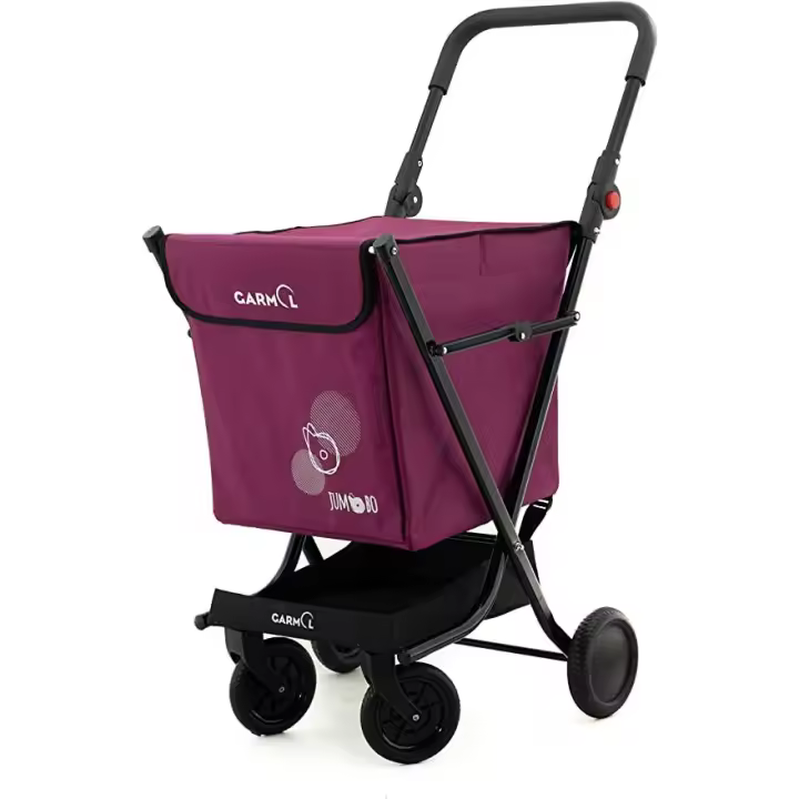 CARRO DE LA COMPRA GARMOL TRA C-698 JUMBO 4 RUEDAS GIRATORIAS 77L GRANATE - 1