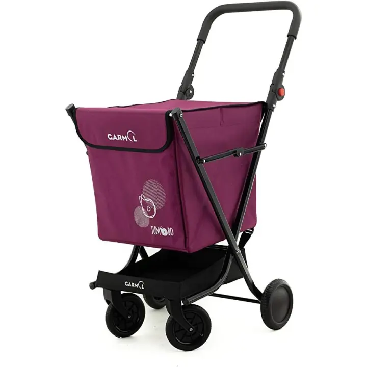 CARRO DE LA COMPRA GARMOL TRA C-698 JUMBO 4 RUEDAS GIRATORIAS 77L GRANATE - 1