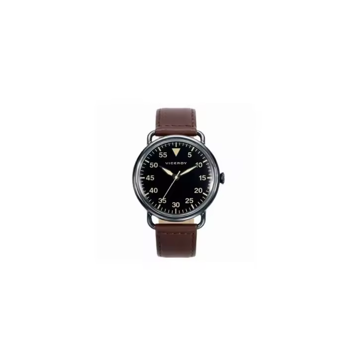 Reloj Viceroy 46597-54 VICEROY - Movimiento de Cuarzo - Analógico de 3 Agujas - Correa de Piel - Cristal Mineral - Diámetro de la Caja de 42 Mm - Resistencia Al Agua de 30 M - Cierre de Hebilla - Esfera de Color Negro - 1