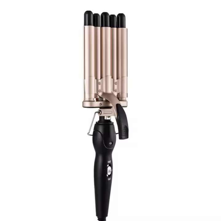 Estilizador De Pelo Ondulado Profesional LCD Para Salon Tourmaline 5 Barbies Rizador De Pelo Dual Voltaje Curling Iron - 1