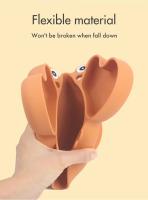 Om Home Juego de vajilla antideslizante para bebé, cuenco de silicona suave, plato, cuchara, tenedor, babero, juego de tazas, platos de alimentación para niños pequeños, 8 unids/set - details 1