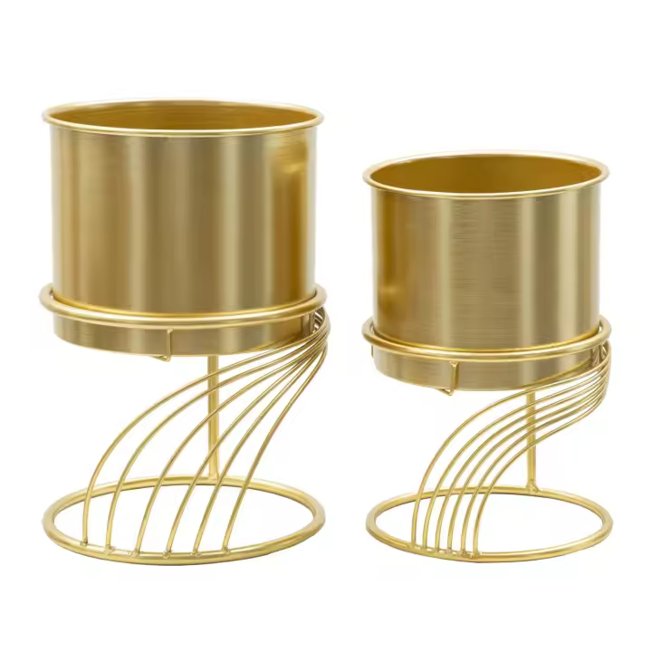 Juego de 2 Machetas MF394, Metal, Oro, 23x23x35 cm - 1