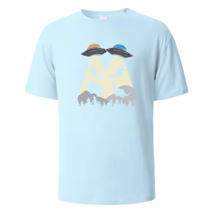 Camiseta De Algodón 100% Con Impresión De Dinosaurio Para Hombres Y Mujeres Camiseta De Verano Con Cuello Redondo Casual Y Mangas Cortas Talla Grande - 1