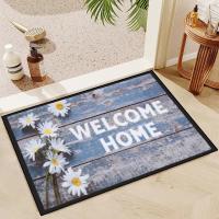 VIKAMA Alfombra De Piso 3D Con Patrón De Madera Y Flores Para Entrada Decorativa De 40x60CM Material Poliéster 100% Uso Doméstico Y Hotelero - details 4