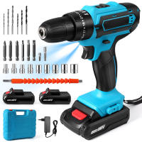 28V Cordless Impact Drill High Power Rechargeable Electric Screwdriver Electric Hammer Drill Power Tools With 2 batteries - details 0