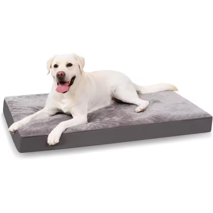 Cama Perro Ortopédica Grande, 88x55x7cm, Cama para Perros L, Colchon Colchoneta Perro Desenfundable, Cama Mascota Lavable in Máquina Repleto Grueso Fondo Antideslizante Cama para Perros, Gris Oscuro - 1