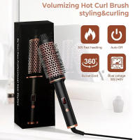Cepillo De Pelo Calentado 3 En 1 Iónico Tinsol Rizador Y Liso Profesional Anti-derretimiento Con Temperatura Máxima De 210 °C Dual Voltage Rotativo 360° - details 2