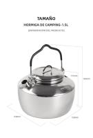 Kettle De Camping NOBANA &CLS De 1.5L/1.3L Capacidad Grande Acero Inoxidable 304 Portátil Para Picnic Y Café Autónomo - details 8