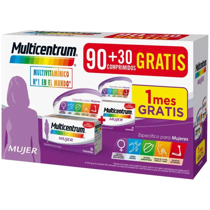 Multicentrum Mujer - Multivitamínico para Mujeres (90+30 Comprimidos) - 1