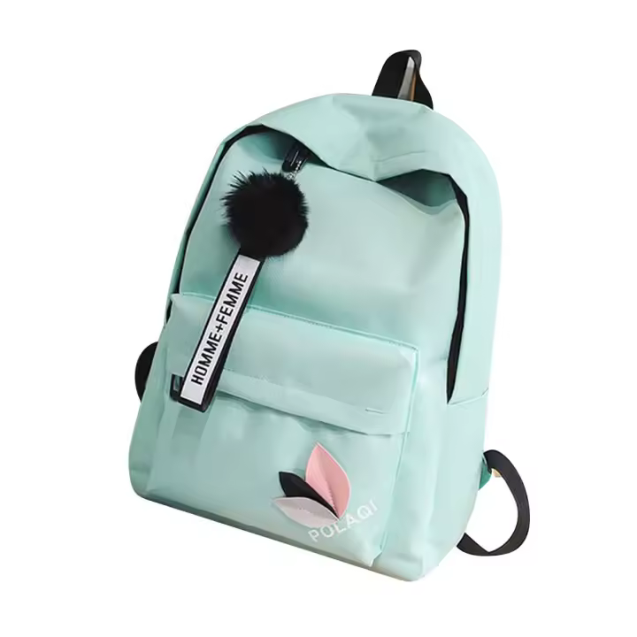 Mochila Grande Con Estampado De Hojas Portátil Para Mujer Bolsa De Hombro Con Cremallera Estilo Simple Estudiante Escuela - 1