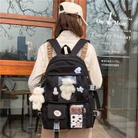 Mochila Kawaii De Japón Para Niñas De Escuela High School Con Múltiples Bolsillos Mochila Harajuku Para Mujeres De Nylon Resistente Color Negro Azul Blanco Rosa Morado - details 6