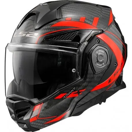 CASCO LS2 MODULAR FF901 ADVANT X C FUTURE II CARBONO negro-rojo 2025 talla XL - 1