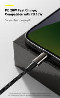 Cable De Datos Baseus PD 20W Para iPhone 14 13 12 pro Max Tipo C Carga Rápida Para Macbook iPad Mini Air 1m/2m Tejido Sin Químicos De Alta Preocupación Origen: China Continental - details 4