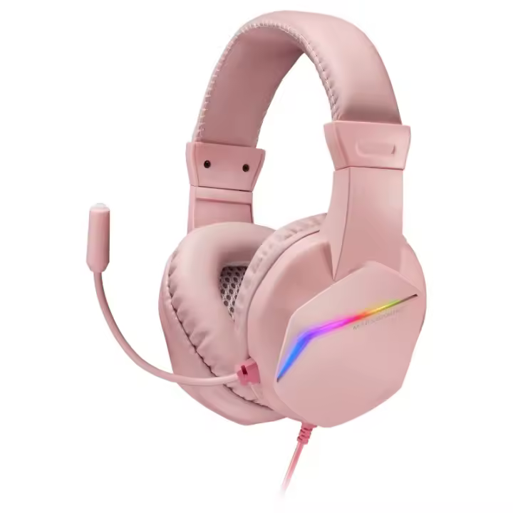 Mars Gaming - MH122 Rosa, Cascos Gaming FRGB Over Ear con Micrófono, Sonido HiFi, Cancelación de Sonido, Ultraligeros, PS4 PS5 X MH122P - 1