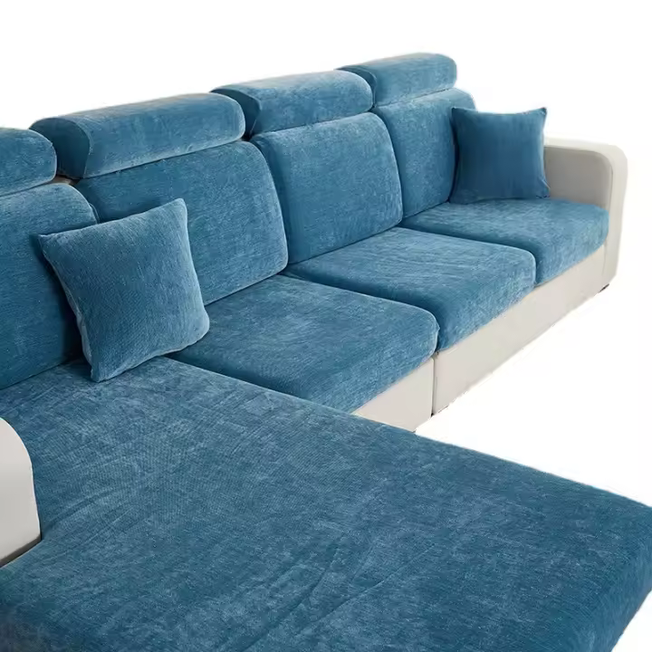 Cubierta De Sofá De Alta Elasticidad En Chenille Cubierta De Cojín Monocromo Universal Para Todas Las Estaciones Fáciles De Instalar - 1