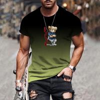 Camiseta Casual Para Hombre Con Estampado 3D Gradiente Transpirable Y Cómoda De Verano Con Cuello Redondo Manga Corta Talla Grande XS-6XL - details 5