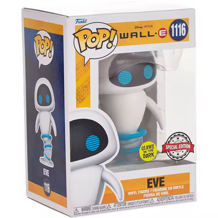 Figura Pop Disney Pixar Wall-E Eve Exclusive-Figura de Vinilo Coleccionable - Idea de Regalo- Mercancia Oficial - Juguetes para Niños y Adultos - Movies Fans - Muñeco para Coleccionistas y Exposición - 1