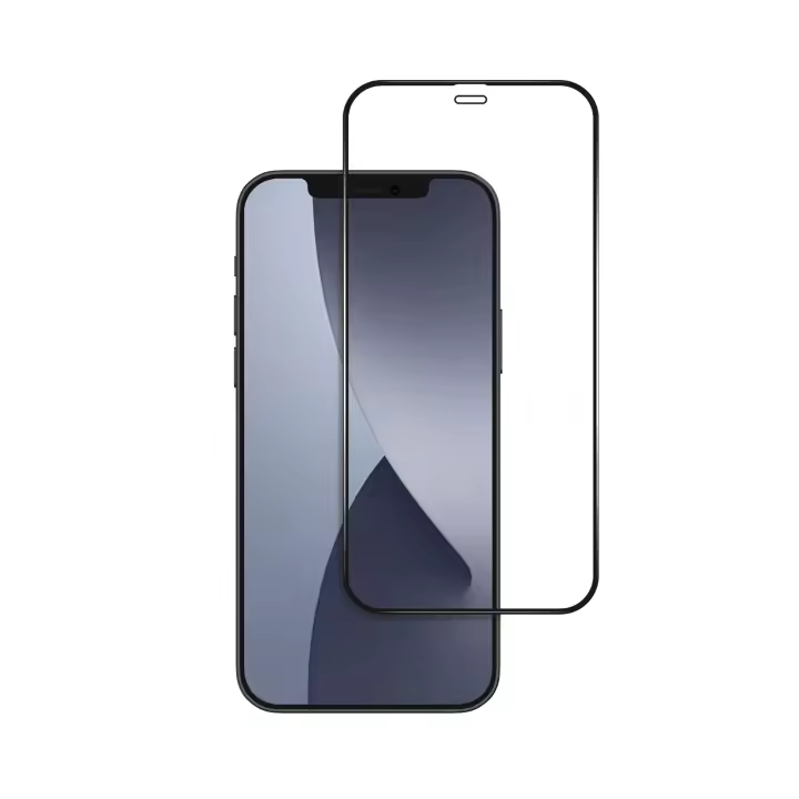 Vokamo - Protector de Pantalla de Vidrio Templado 99% Antibacteriano 0,25mm de Alta Calidad y Ultra Claridad HD para iPhone 12 Series (iPhone 12, 12 mini, 12 Pro, 12 Pro Max) Borde Negro - 1