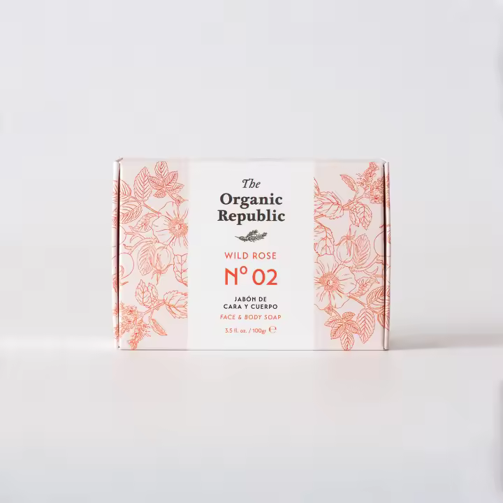 The Organic Republic Jabón para Cara y Cuerpo de Rosa Mosqueta Hidratante y Suave - 1