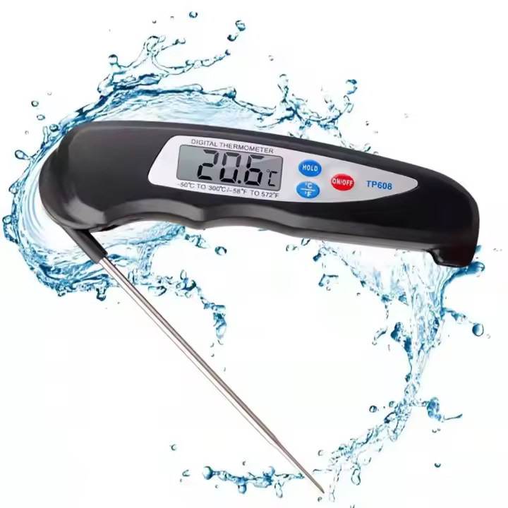Termómetro Digital de Cocina con Sonda Plegable, Termometro de Cocina Lectura Instantánea, Termometro Alimentos para Carne Barbacoa Comida Liquidos Aceite(sin incluir la longitud de la sonda 15.7 cm) - 1
