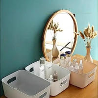 Cesta De Almacenamiento Rectangular Tres Tamaños Caja De Almacenamiento Portátil Adecuada Para Cocina Dormitorio Oficina Material Ecológico Plástico PP - details 8