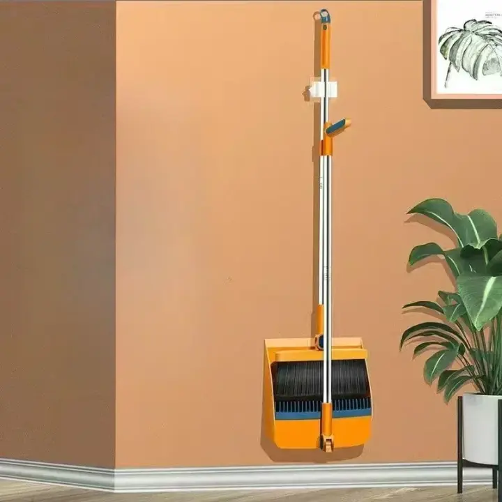 Cepillo De Piso Rotativo Plegable Y Grueso Con Cepillo De Peluche No Adhesivo Conjunto De Escoba Y Escoba Para El Hogar Herramienta De Limpieza - 1