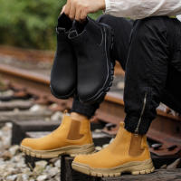 Botas De Seguridad Para Hombre Impermeables Con Punta De Acero Antigolpes Y Antipinchazos Para Actividades Al Aire Libre Senderismo Y Tácticas - details 1