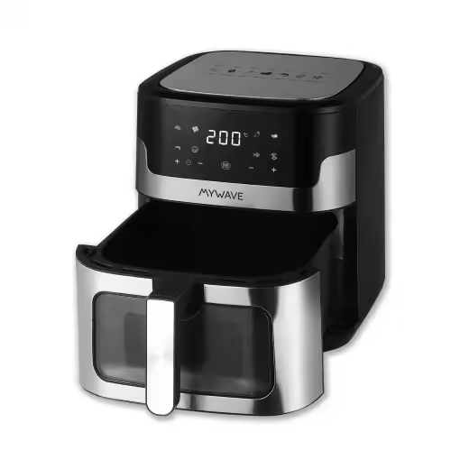 Freidora de Aire sin Aceite con Ventana MyWave MWFRE-8V, 1800 W, 8 L - Negro - MY WAVE - 1