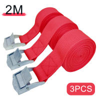 3pcs Cinturones De Tensión Para Auto Motocicleta Bicicleta Con Hebilla Metálica Y Correa Ratchet Para Equipaje De Viaje Color Rojo Negro Verde Azul Naranja - details 0