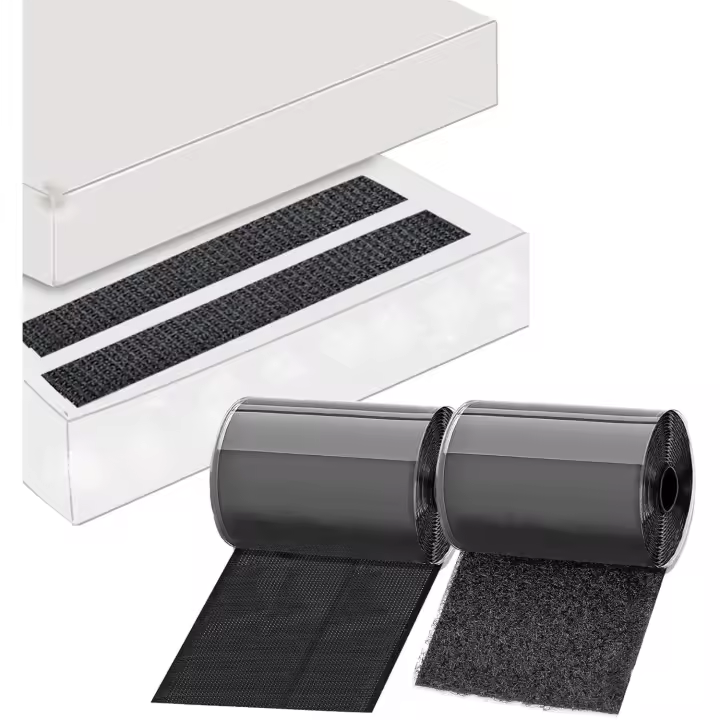 11cm X 6m Belcro Adhesivo Doble Cara Grande para Mantiene Cojines en su Sitio Belcro Adhesivo Fuerte Cinta Adhesivo Belcro Ancho Belcro Negro Tela Hook and Loop Cierre para el Hogar y la Oficina - 1