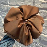 Nuevas Fashion Scrunchies De Seda Para Mujeres Y Niñas Color Sólido Cinta Elástica Para El Cabello Accesorios De Cabello De Tamaño Oversize - details 13
