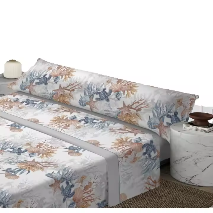 Juego de sábanas Modelo ALEATORIO ligero, suave, fresco. Juego de Cama 100% Microfibra tacto Satén. Cama de 150, 135, 90 y 105. Primavera, Verano. Dormitorio Elegante - 1