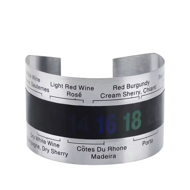 Termómetro De Vino De Acero Inoxidable Con LCD Pulsera Sensor De Temperatura Para Botella De Cerveza Y Vinos Rojos - 1
